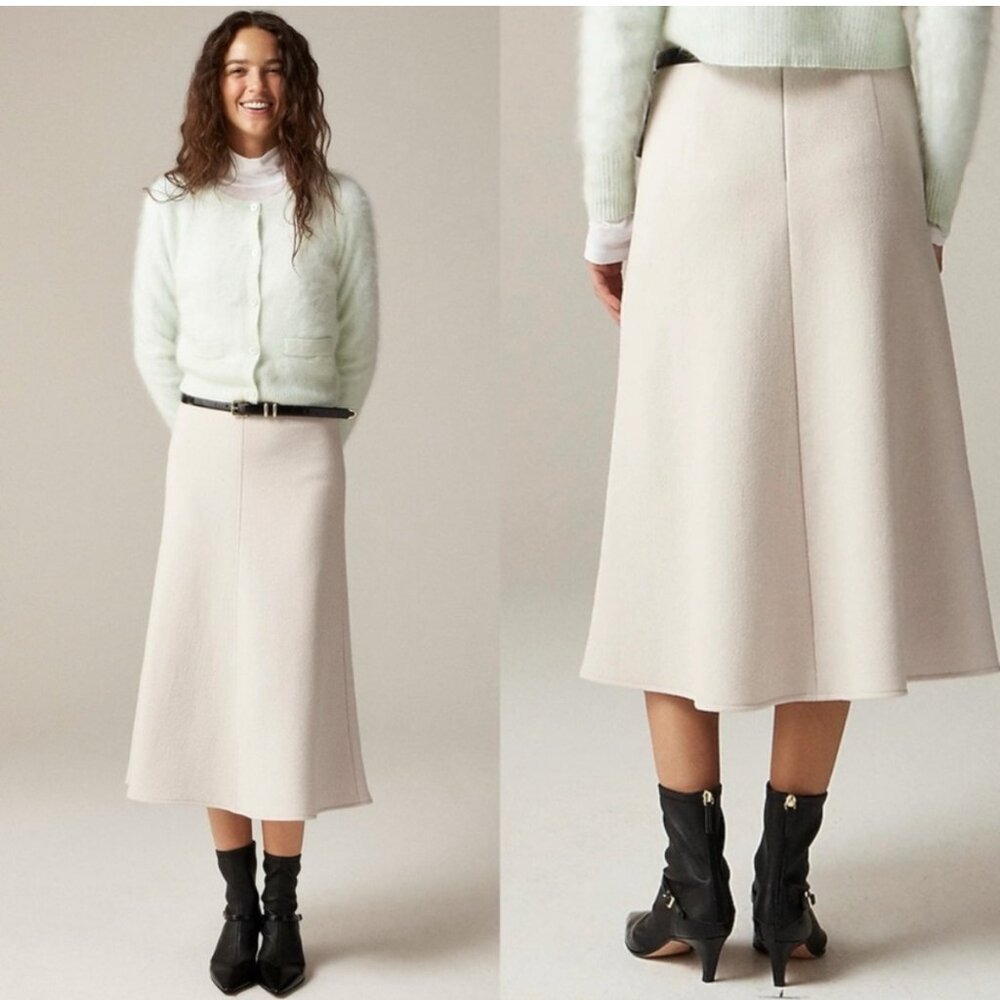 J Crew A-line Circle Skirt in Double Cloth Wool Blend size 4